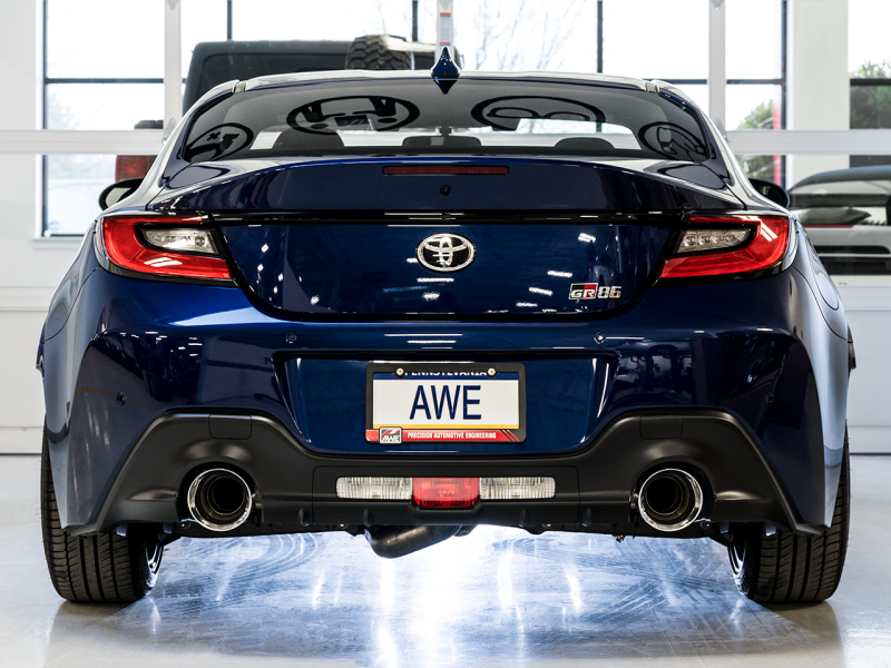 AWE Tuning 3015-32486 - AWE3015-32486 - AWE Subaru BRZ/ Toyota GR86/ Toyota 86 Touring Edition Cat-Back Exhaust- Chrome Silver Tips - Shipped in Europe - Tuningsupply.com