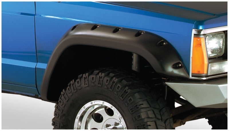 Bushwacker - BUS10912-07 - Bushwacker 84-01 Jeep Cherokee Cutout Style Flares 4pc Fits 2-Door Sport Utility Only - Black - Shipped in Europe - Tuningsupply.com
