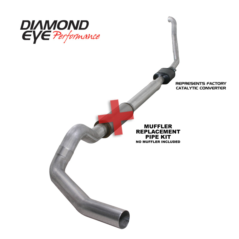 Diamond Eye Performance - DEPK5314A-RP - Diamond Eye KIT 5in TB MFLR RPLCMENT PIPE SGL ALUM 94-97 5 7 3L F250/F350 PWRSTROKE NFS W CARB STDS - Shipped in Europe - Tuningsupply.com