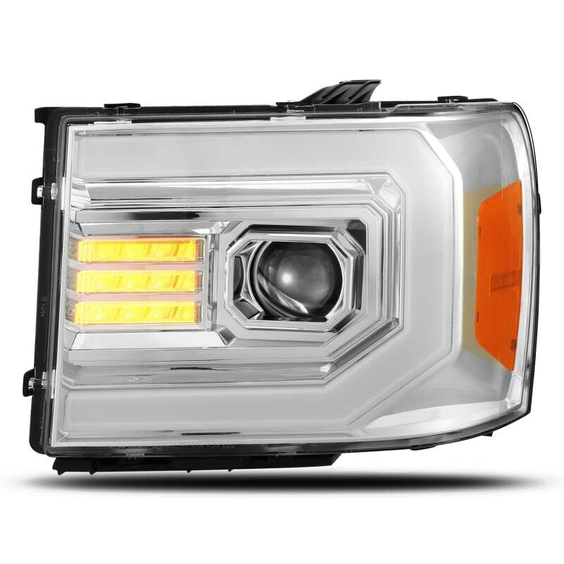 AlphaRex 880605 - ARX880605 - AlphaRex 07-13 GMC 1500HD PRO-Series Proj Headlights Plank Style Gloss Blk w/Activ Light/Seq Signal - Shipped in Europe - Tuningsupply.com