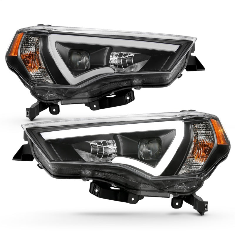 ANZO - ANZ111416 - ANZO 14-18 Toyota 4 Runner Plank Style Projector Headlights Black w/ Amber - Shipped in Europe - Tuningsupply.com