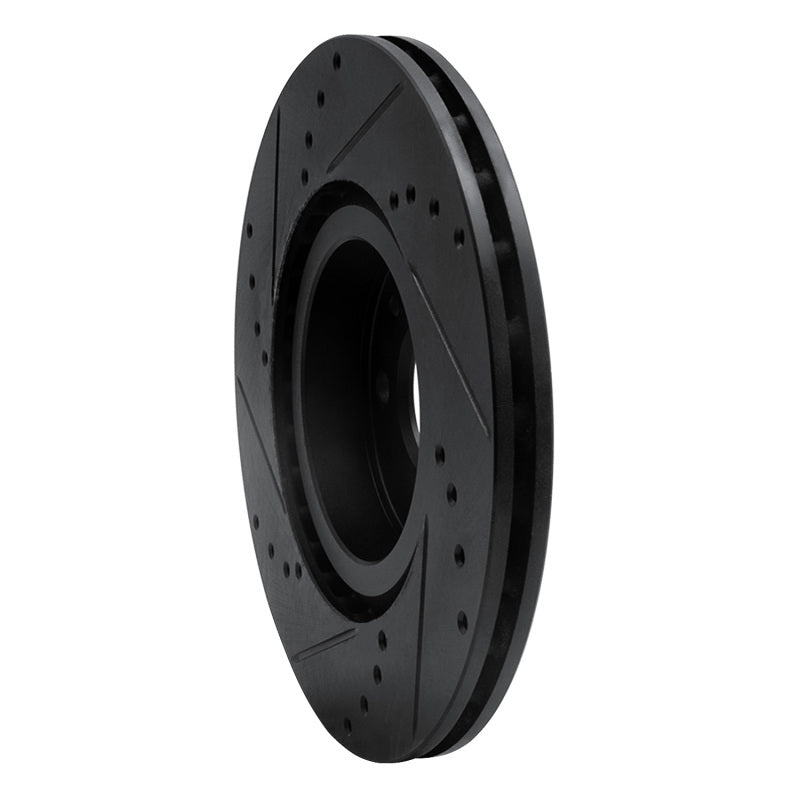 R1 Concepts 633-07004R - RNC633-07004R - R1 2012-2019 Fiat 500E Front Right Drilled & Slotted Black Brake Rotor - Shipped in Europe - Tuningsupply.com