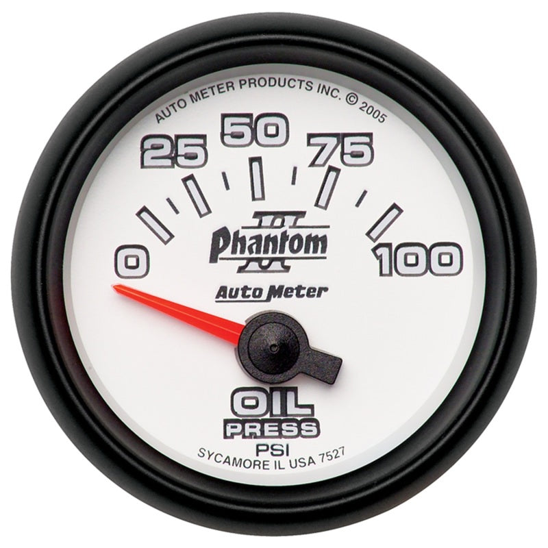 AutoMeter 7527 - ATM7527 - Autometer Phantom II 52mm Short Sweep Electronic 0-100psi Oil Pressure Gauge - Shipped in Europe - Tuningsupply.com