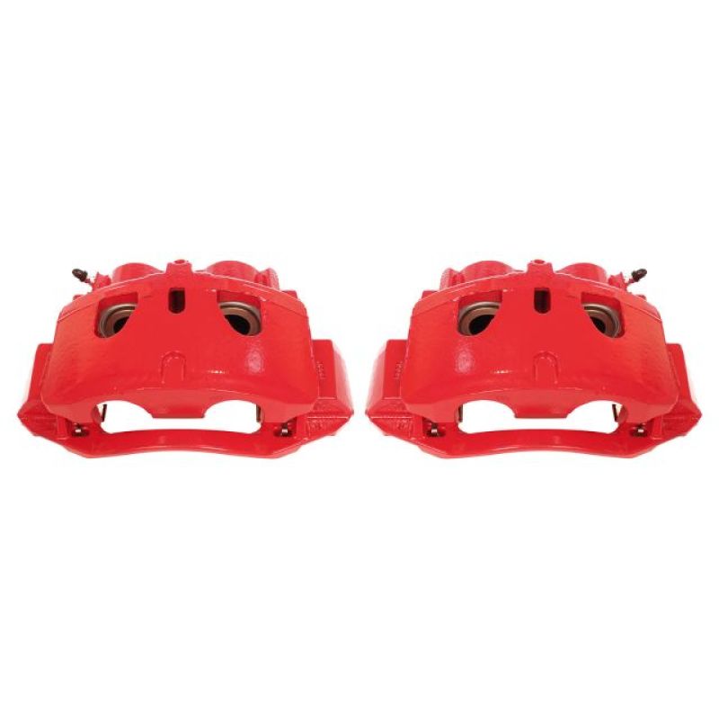 PowerStop S5302 - PSBS5302 - Power Stop 11-19 Chevrolet Silverado 2500 HD Front Red Calipers w/Brackets - Pair - Shipped in Europe - Tuningsupply.com