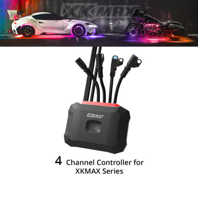 XKGLOW MX-CTL4-KIT - XKGMX-CTL4-KIT - XKGLOW XKmax 4 Channel Controller + 5A Switch Harness - Shipped in Europe - Tuningsupply.com