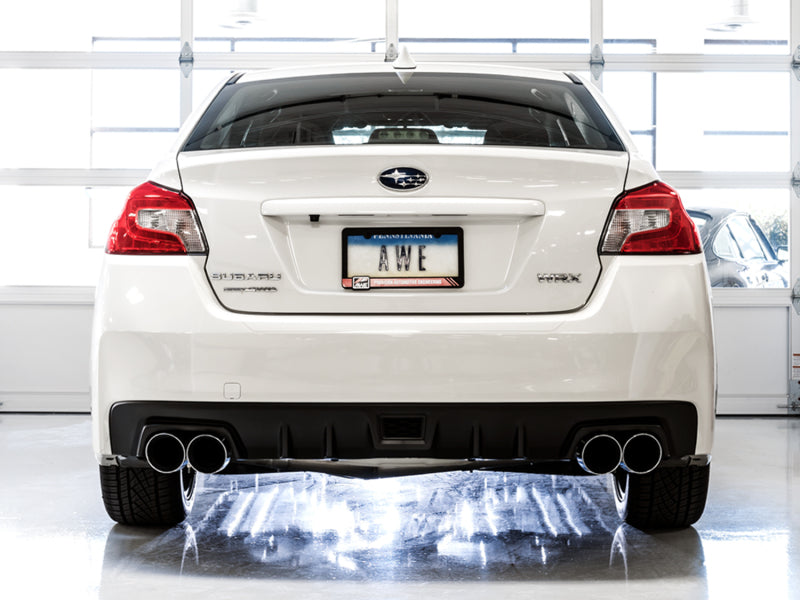 AWE Tuning 3015-42098 - AWE3015-42098 - AWE Tuning 2015+ Subaru WRX VA Sedan Touring Edition Exhaust - Chrome Silver Tips (102mm) - Shipped in Europe - Tuningsupply.com
