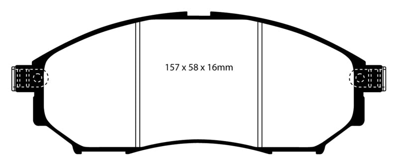 EBC DP61671 - EBCDP61671 - EBC 06-09 Infiniti FX35 3.5 Greenstuff Front Brake Pads - Shipped in Europe - Tuningsupply.com