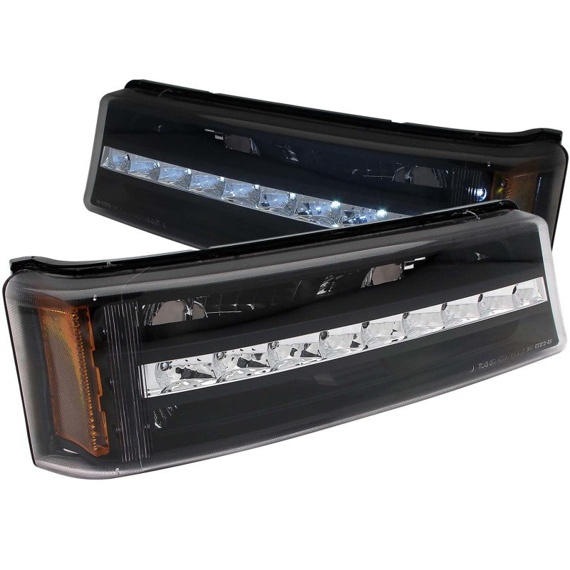 ANZO 511067 - ANZ511067 - ANZO 2003-2006 Chevrolet Silverado 1500 LED Parking Lights Black w/ Amber Reflector - Shipped in Europe - Tuningsupply.com