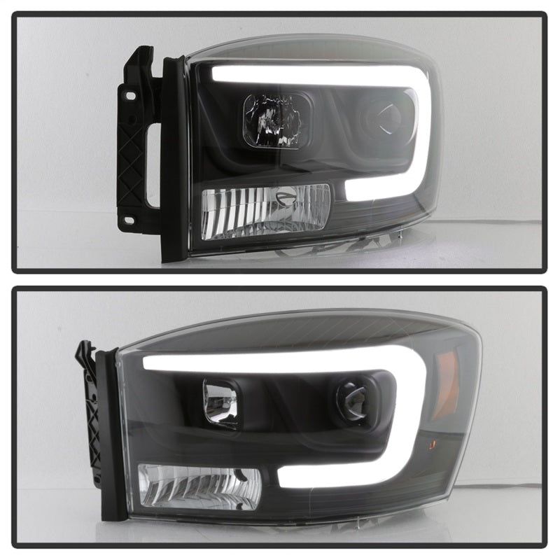 SPYDER 5085306 - SPY5085306 - Spyder Dodge Ram 1500 06-08 V2 Projector Headlights - Light Bar DRL - Black (PRO-YD-DR06V2-LB-BK) - Shipped in Europe - Tuningsupply.com