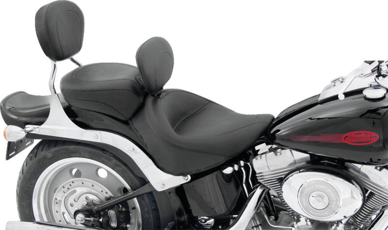 Mustang Motorcycle 79530 - MMP79530 - Mustang 06-17 Harley Softail Wide Tire (200mm) Wide Touring Solo Seat w/Driver Backrest - Black - Shipped in Europe - Tuningsupply.com