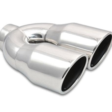 Vibrant 1326 - VIB1326 - Vibrant 2.5in ID Dual 3.5in OD Round SS Exhaust Tip (Single Wall Angle Cut) - Shipped in Europe - Tuningsupply.com