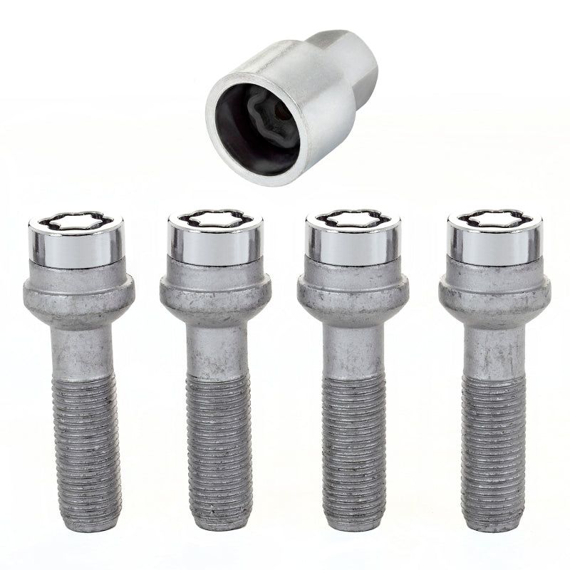 McGard 28017 - MCG28017 - McGard Wheel Lock Bolt Set - 4pk. (Radius Seat) M14X1.5 / 17mm Hex / 45.0mm Shank Length - Chrome - Shipped in Europe - Tuningsupply.com