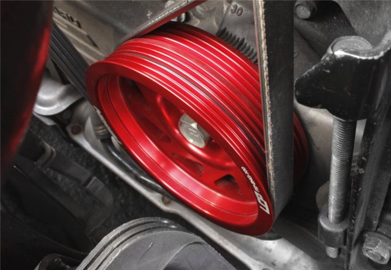 Perrin Performance PSP-ENG-100RD - PERPSP-ENG-100RD - PERRIN 93-14 Subaru Impreza (Incl. 02-14 WRX) / 04-21 STI Lightened Crank Pulley - Red - Shipped in Europe - Tuningsupply.com