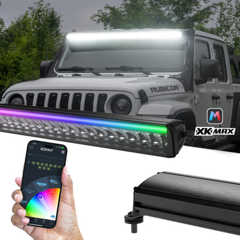 XKGLOW MX-BAR-7 - XKGMX-BAR-7 - XK Glow XKmax 7in Offroad Light Bar w/ RGBW Chasing DRL & App Control - Shipped in Europe - Tuningsupply.com