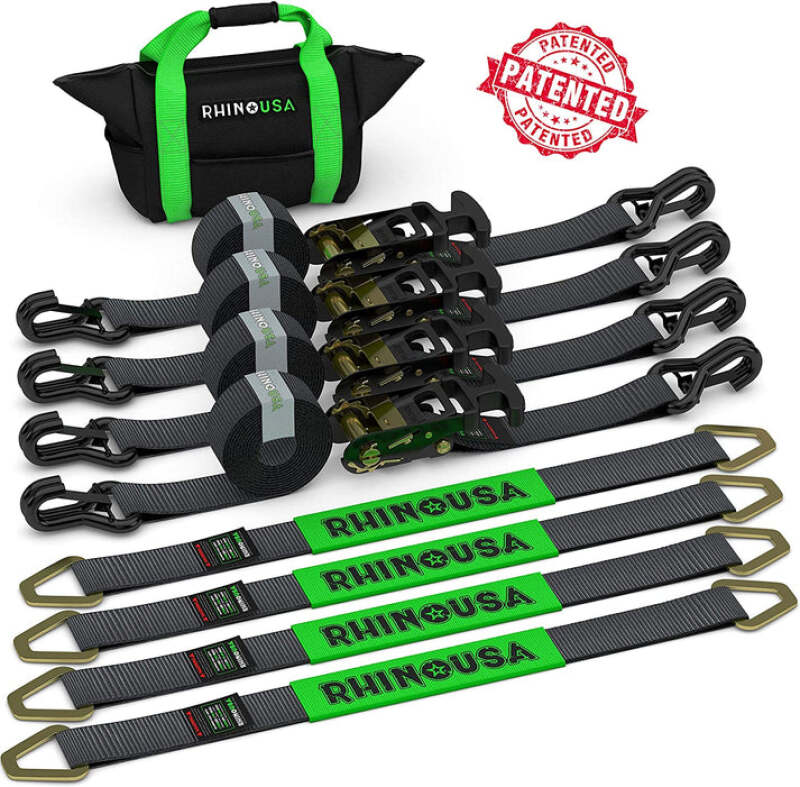 Rhino USA 2IN-HDKIT - RSA2IN-HDKIT - Rhino USA Heavy Duty Vehicle Tie Down Kit - Black - Shipped in Europe - Tuningsupply.com