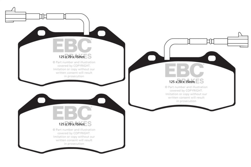 EBC DP42021/2R - EBCDP42021/2R - EBC 14+ Alfa Romeo 4C 1.75 Turbo Yellowstuff Front Brake Pads - Shipped in Europe - Tuningsupply.com