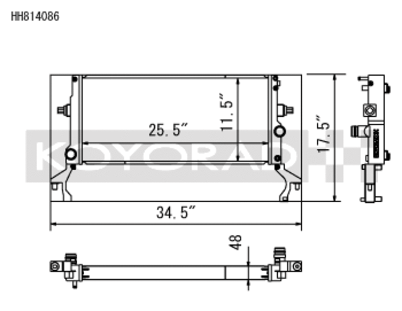 Koyo HH814086 - KOYHH814086 - Koyo 22-26 Hyundai Elantra N All Aluminum Radiator - Shipped in Europe - Tuningsupply.com