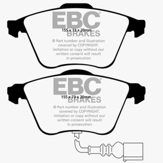 EBC DP51946NDX - EBCDP51946NDX - EBC 07-15 Audi TT/TTS Quattro / 12-14 VW Golf R Bluestuff Front Brake Pads - Shipped in Europe - Tuningsupply.com