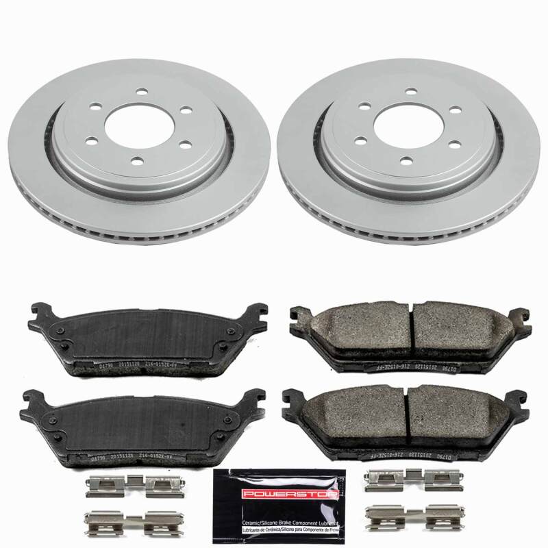 PowerStop CPK6814-23 - PSBCPK6814-23 - Power Stop 15-17 Ford F-150 Rear Z23 Coated Brake Kit - Shipped in Europe - Tuningsupply.com