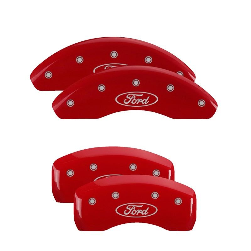 MGP 10095SMPYRD - MGP10095SMPYRD - MGP 4 Caliper Covers Engraved Front Mustang Engraved Rear Pony Red finish silver ch - Shipped in Europe - Tuningsupply.com