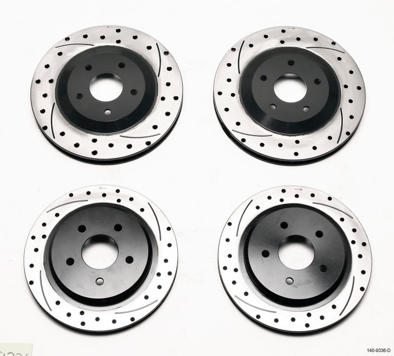 Wilwood 140-9336-D - WIL140-9336-D - Wilwood Rotor Kit Front/Rear-Dimpled/Slotted 97-04 Corvette C5 All/ 05-13 C6 Base - Shipped in Europe - Tuningsupply.com