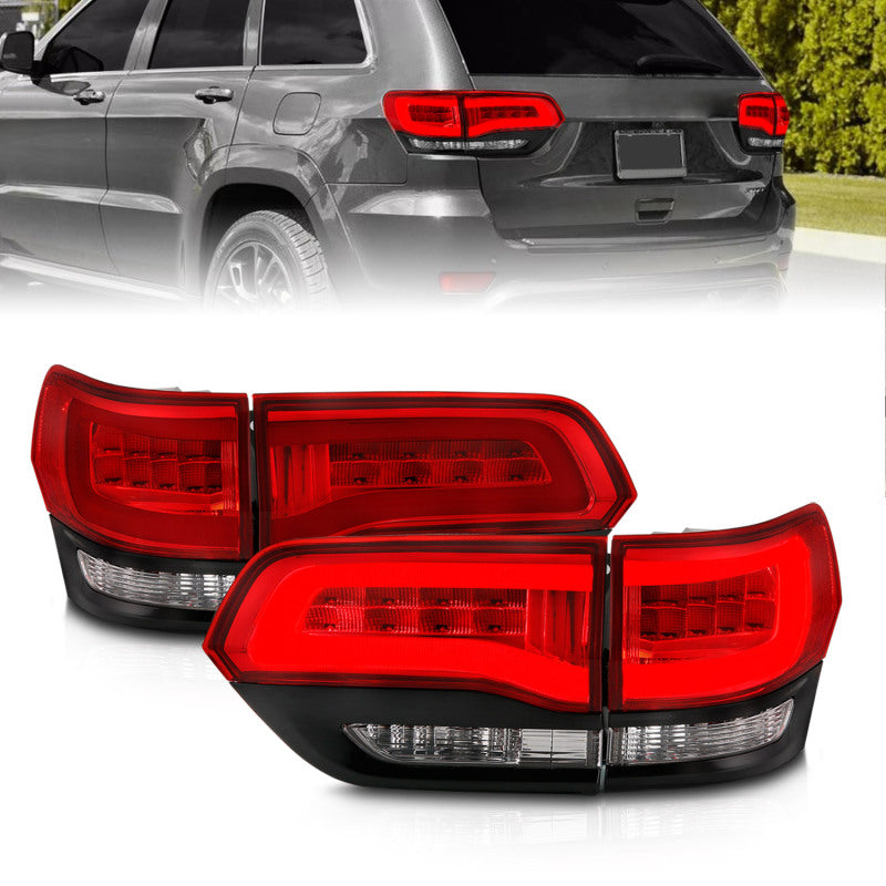 ANZO 311268 - ANZ311268 - ANZO 2014-2016 Jeep Grand Cherokee LED Taillights Red/Clear - Shipped in Europe - Tuningsupply.com