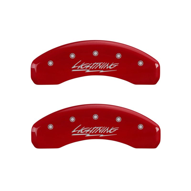 MGP 10021SLTGRD - MGP10021SLTGRD - MGP 4 Caliper Covers Engraved Front & Rear Lightning Red finish silver ch - Shipped in Europe - Tuningsupply.com