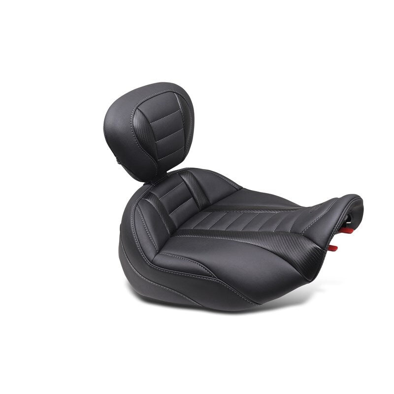 Mustang Motorcycle 88403GM - MMP88403GM - Mustang 23-24 HD CVO Rd Glide(ST), 2024 Rd Glide and Str Glide Pass Arm Backrest - Black/Gray Stitch - Shipped in Europe - Tuningsupply.com