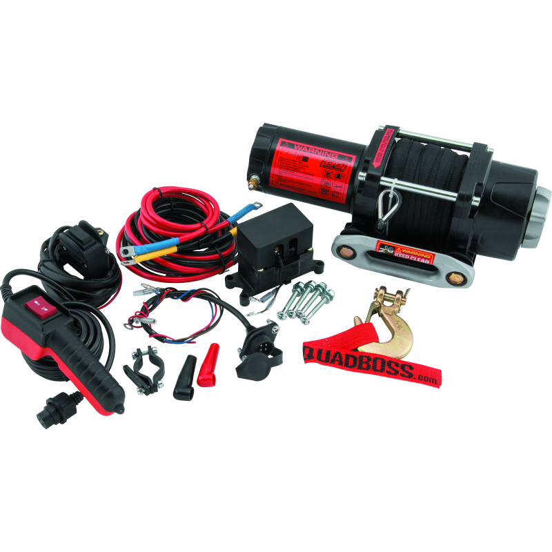QuadBoss 608701 - QBS608701 - QuadBoss Winch 2500Lb W/Synthetic Rope - Shipped in Europe - Tuningsupply.com