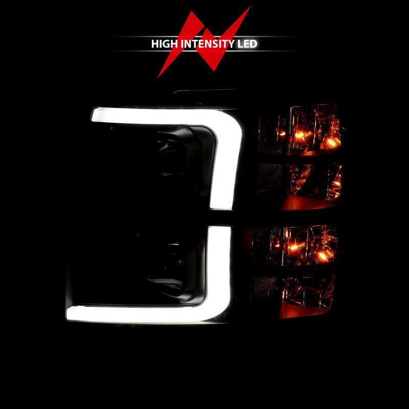 ANZO 111480 - ANZ111480 - ANZO 07-13 Chevrolet Silverado 3500 Projector Headlights - Black Amber - Shipped in Europe - Tuningsupply.com