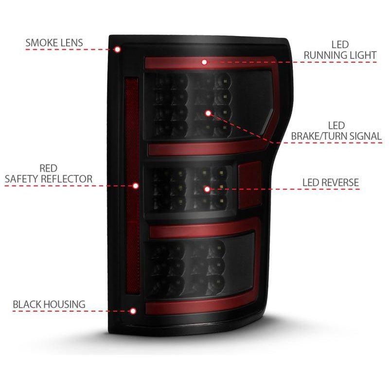 ANZO 311314 - ANZ311314 - ANZO 18-19 Ford F-150 LED Taillight Black Housing Clear Lens Red Light Bar W/Sequential - Shipped in Europe - Tuningsupply.com
