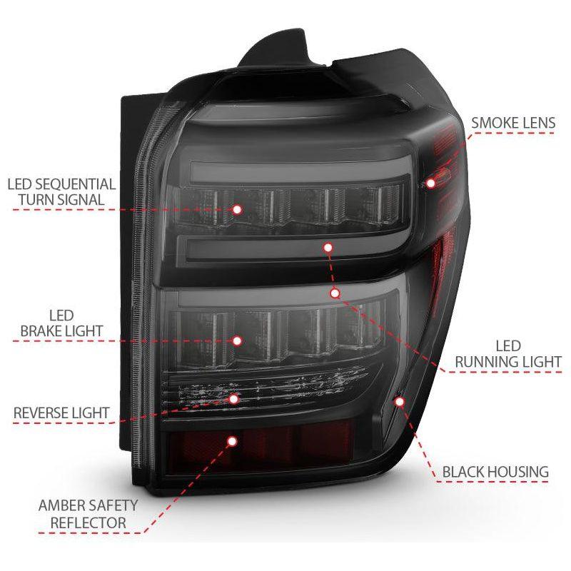 ANZO 311312 - ANZ311312 - ANZO 2014-2020 Toyota 4Runner T.L Black Housing Smoke Lens Red Light Bar W/Sequential - Shipped in Europe - Tuningsupply.com
