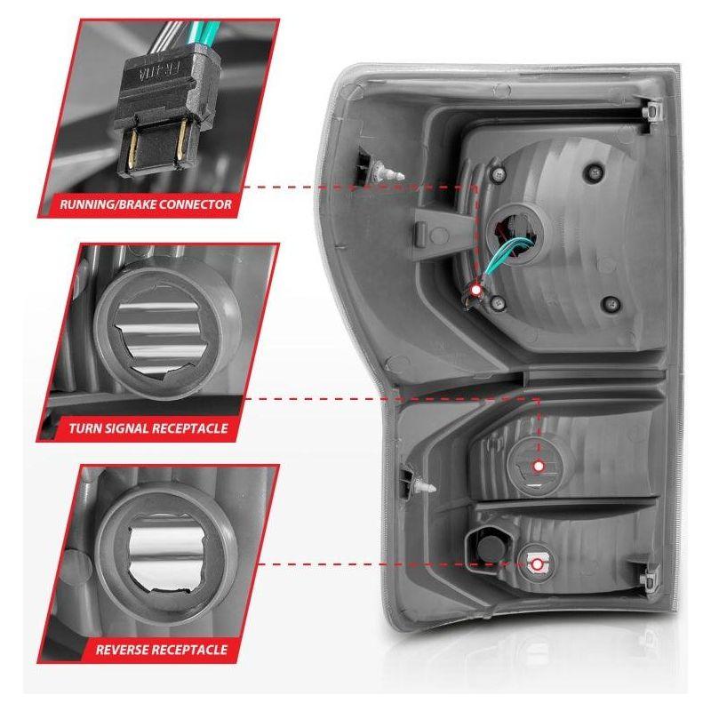 ANZO 311386 - ANZ311386 - ANZO 07-11 Toyota Tundra Full LED Taillights Black Housing Clear Lens G2 (w/C light Bars) - Shipped in Europe - Tuningsupply.com