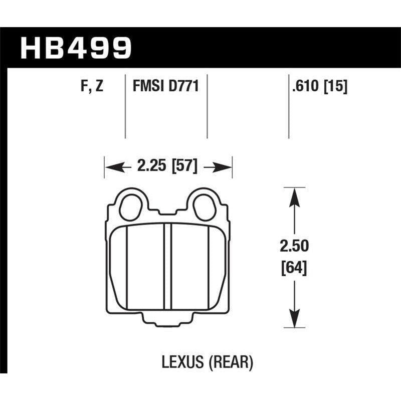 Hawk Performance KHB499F.610 - HAWKHB499F.610 - Hawk 00-05 Lexus IS300 HPS Street Rear Brake Pads - Shipped in Europe - Tuningsupply.com