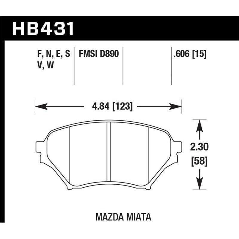 Hawk Performance KHB431W.606 - HAWKHB431W.606 - Hawk 01-05 Miata w/ Sport Suspension DTC-30 Race Front Brake Pads - Shipped in Europe - Tuningsupply.com