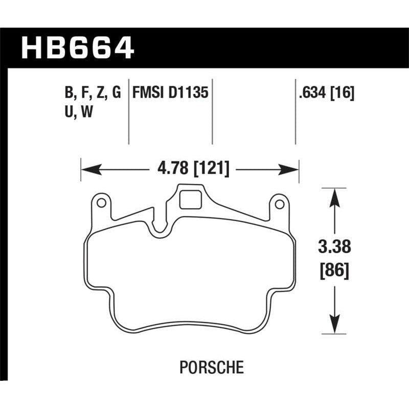 Hawk Performance KHB664Z.634 - HAWKHB664Z.634 - Hawk 05-08 Porsche 911 Carrera Front & Rear / 07-08 Cayman Front Perf Ceramic Street Brake Pads - Shipped in Europe - Tuningsupply.com
