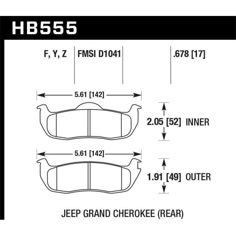 Hawk Performance KHB555Y.678 - HAWKHB555Y.678 - Hawk 06-10 Jeep Commander / 05-10 Grand Cherokee / 05-10 Armada / 04 Pathfinder / 04-10 Tital 5.6L / - Shipped in Europe - Tuningsupply.com