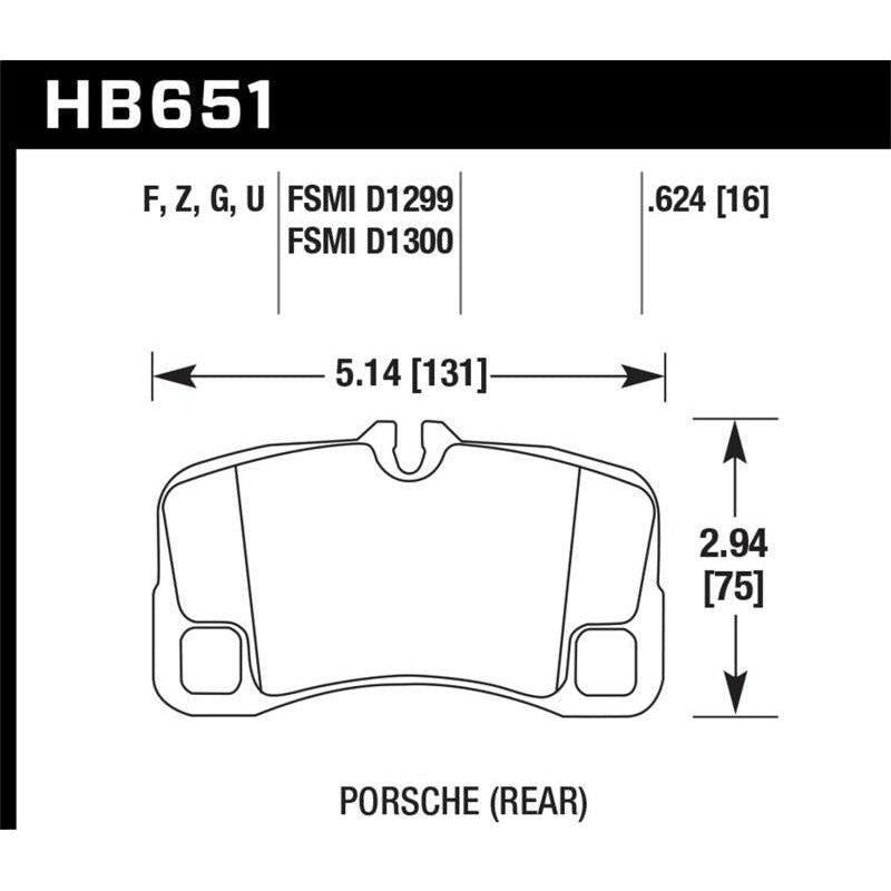 Hawk Performance KHB651Z.624 - HAWKHB651Z.624 - Hawk 07-08 Porsche 911 Turbo/911 GT3/911 GT3 CUP Rear Ceramic Street Brake Pads - Shipped in Europe - Tuningsupply.com