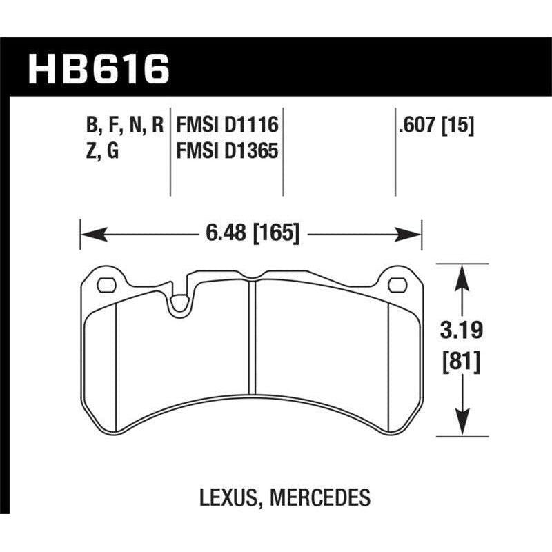 Hawk Performance KHB616F.607 - HAWKHB616F.607 - Hawk 08-09 Lexus IS-F HPS Street Front Brake Pads - Shipped in Europe - Tuningsupply.com