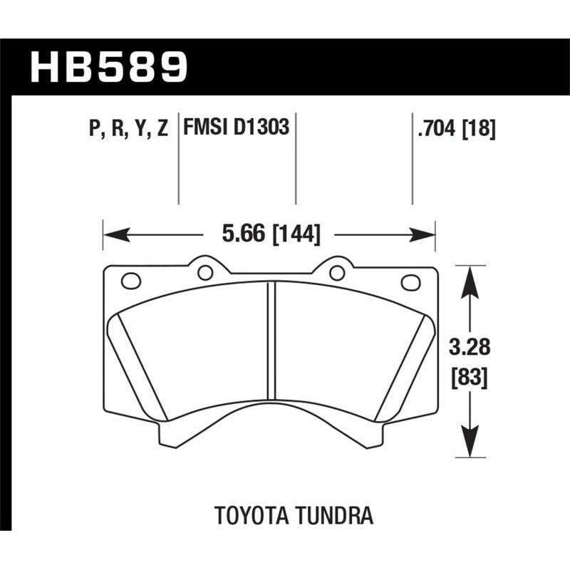 Hawk Performance KHB589P.704 - HAWKHB589P.704 - Hawk 08-10 Toyota Land Cruiser / 07-10 Tundra Super Duty Street Front Brake Pads - Shipped in Europe - Tuningsupply.com