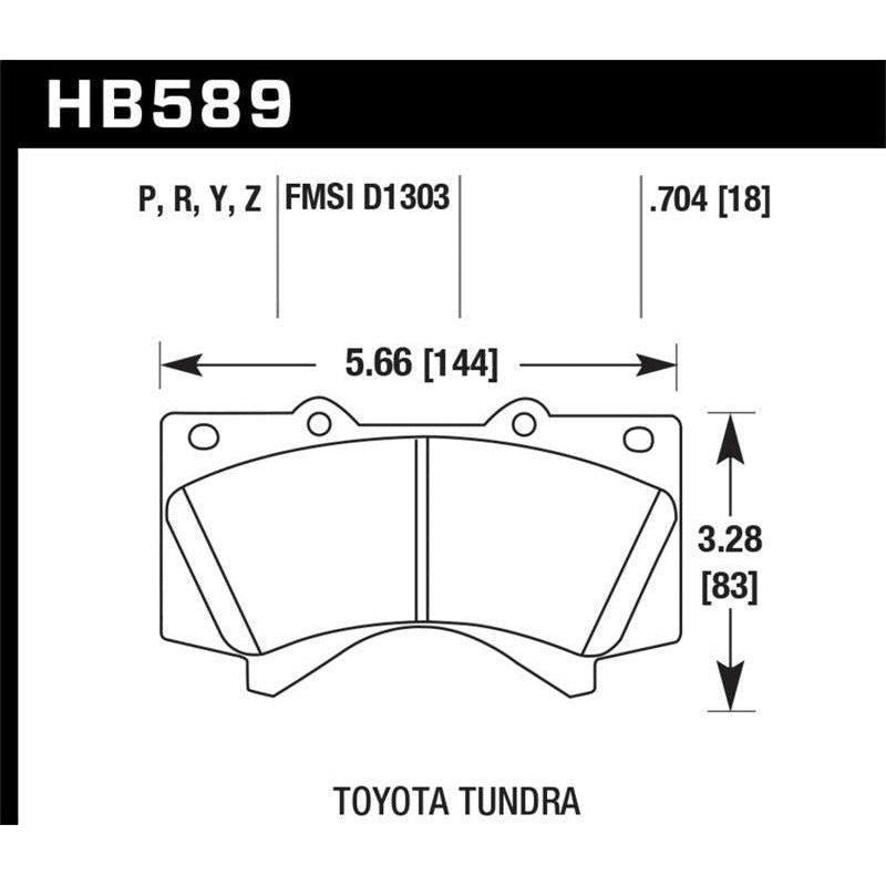 Hawk Performance KHB589P.704 - HAWKHB589P.704 - Hawk 08-10 Toyota Land Cruiser / 07-10 Tundra Super Duty Street Front Brake Pads - Shipped in Europe - Tuningsupply.com