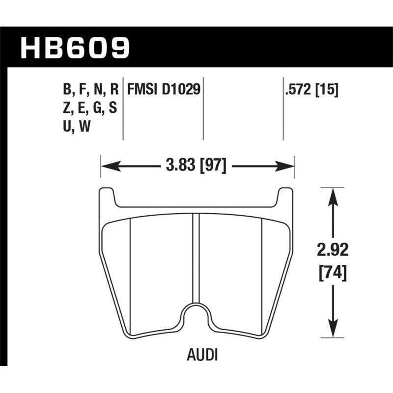 Hawk Performance KHB609B.572 - HAWKHB609B.572 - Hawk 08-11 Audi R8/07-08 RS4/03-04 RS6 / 02-03 VW Phaeton HPS 5.0 Front Race Brake Pads - Shipped in Europe - Tuningsupply.com