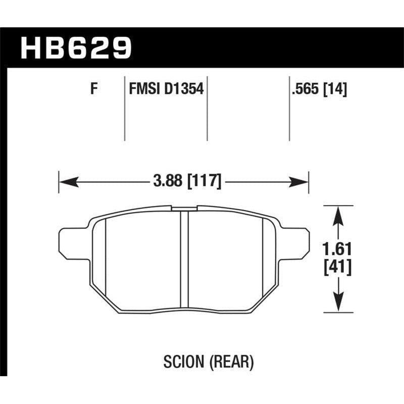 Hawk Performance KHB629F.565 - HAWKHB629F.565 - Hawk 08-11 Scion xB / 09-10 Toyota Corolla / 09-10 Matrix / 10 Prius HPS Street Rear Brake Pads - Shipped in Europe - Tuningsupply.com