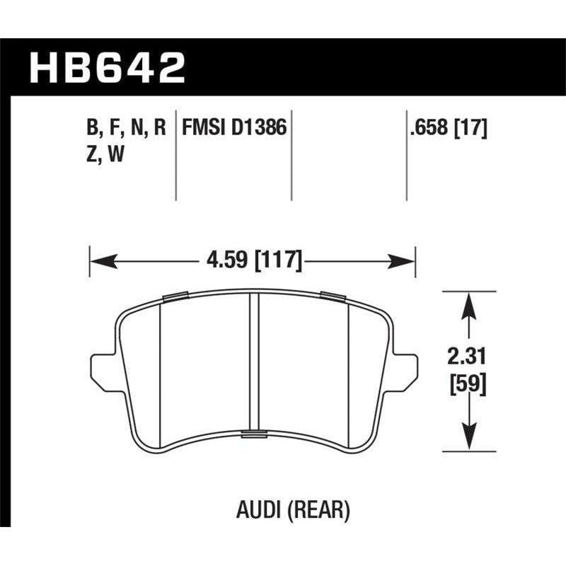 Hawk Performance KHB642F.658 - HAWKHB642F.658 - Hawk 09-10 Audi A4/A4 Quattro/A5 Quattro/Q5/S5 / 10 S4 HPS Street Rear Brake Pads - Shipped in Europe - Tuningsupply.com