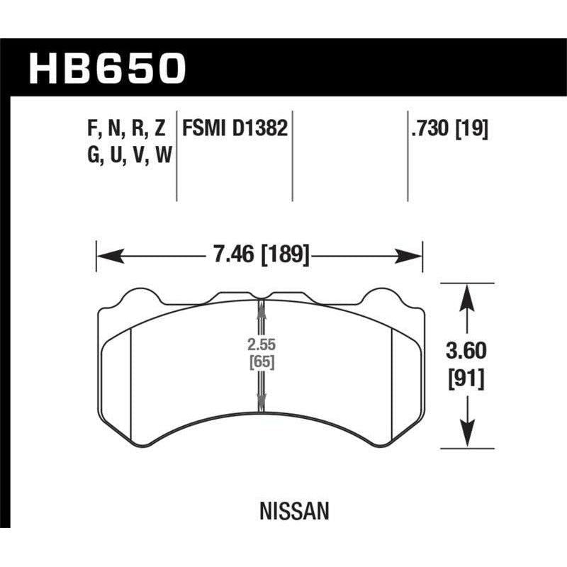 Hawk Performance KHB650Z.730 - HAWKHB650Z.730 - Hawk 09-11 Nissan GT-R Performance Ceramic Street Front Brake Pads - Shipped in Europe - Tuningsupply.com