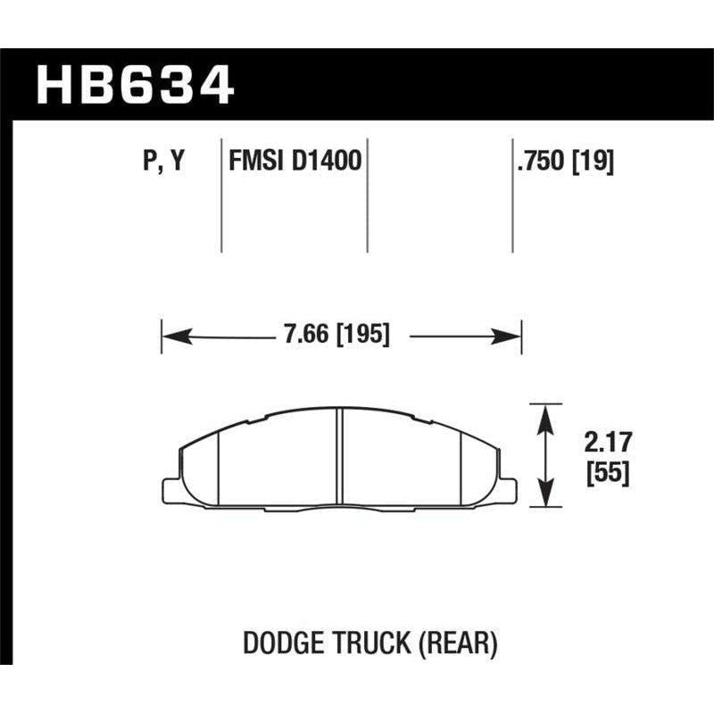 Hawk Performance KHB634Y.750 - HAWKHB634Y.750 - Hawk 09-14 Dodge Ram 2500/3500 Rear LTS Brake Pads - Shipped in Europe - Tuningsupply.com