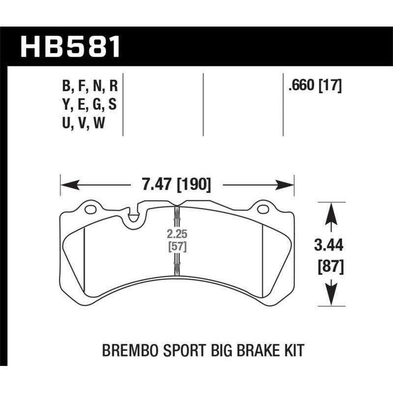 Hawk Performance KHB581U.660 - HAWKHB581U.660 - Hawk 09 Nissan GT-R R35 Brembo DTC-70 Race Front Brake Pads - Shipped in Europe - Tuningsupply.com