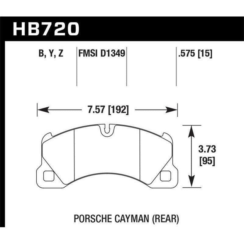Hawk Performance KHB720Z.575 - HAWKHB720Z.575 - Hawk 10-16 Porsche Panamera / 08-15 Porsche Cayenne Performance Ceramic Street Front Brake Pads - Shipped in Europe - Tuningsupply.com