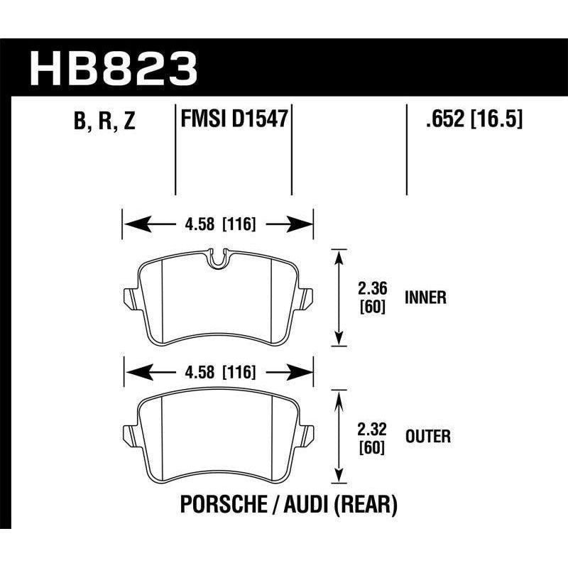 Hawk Performance KHB823B.652 - HAWKHB823B.652 - Hawk 11-18 Audi A8 Quattro HPS 5.0 Rear Brake Pads - Shipped in Europe - Tuningsupply.com