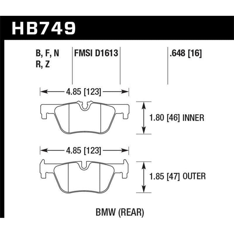 Hawk Performance KHB749B.648 - HAWKHB749B.648 - Hawk 13-14 BMW 328i/328i xDrive / 2014 428i/428i xDrive HPS 5.0 Rear Brake Pads - Shipped in Europe - Tuningsupply.com